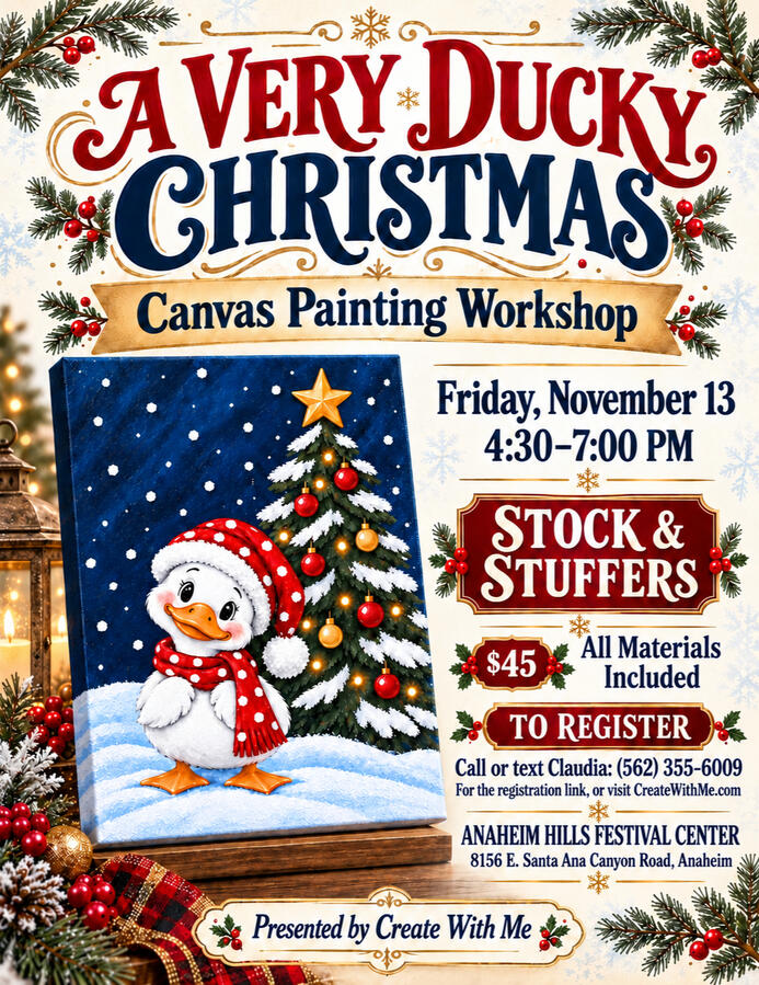A Very Ducky Christmas Canvas Painting Workshop